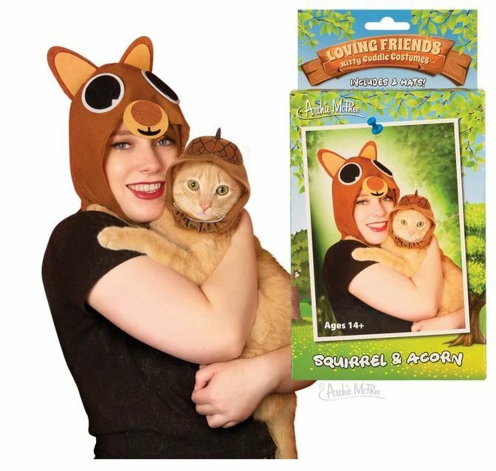 New Halloween Squirrel & Acorn Human & Cat Kitten Costume Cosplay Autumn Gift